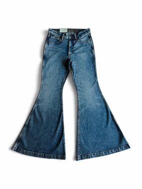 ★ Wrangler Retro NWT High Rise Flared Wide Leg Denim Blue 26x32 ★